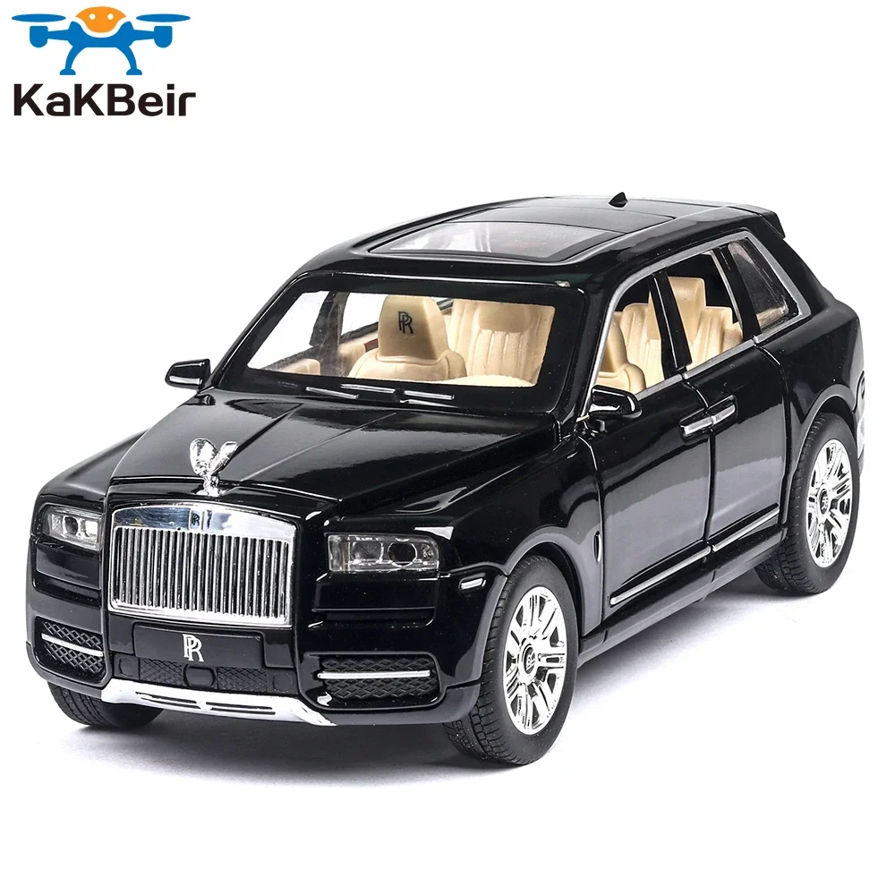 1:24 Rolls Royce Cullinan Alloy Car Model Large Size Simulation SUV Metal Car Model Light Sound Pull Back Scale Car Miniatur Car