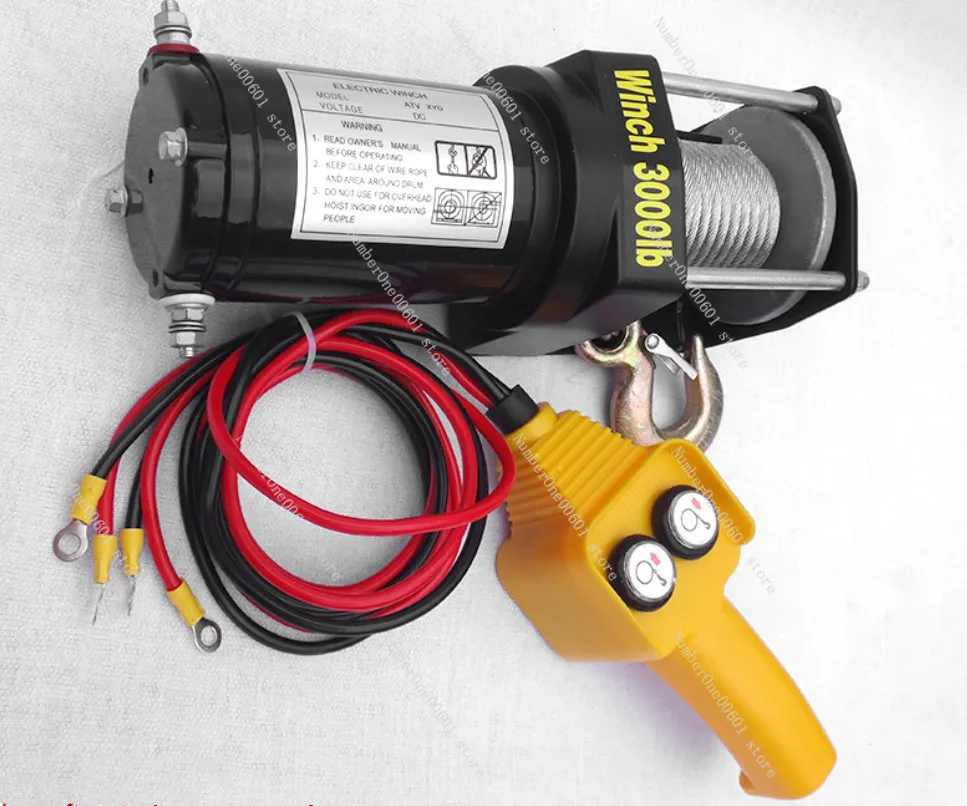 

Car electric winch 12v24v car small crane car self rescue electric winch traction lifting