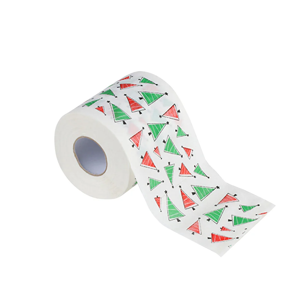 

Xmas Tree Pattern Tissue Roll Comfortable Touch Cafe Shop Restaurant Novelty Gift Christmas Decor