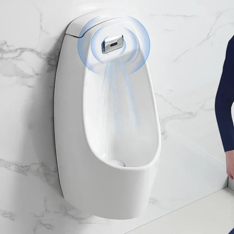 Automatic induction wall-mounted urinal household floor-to-ceiling urinal ceramic