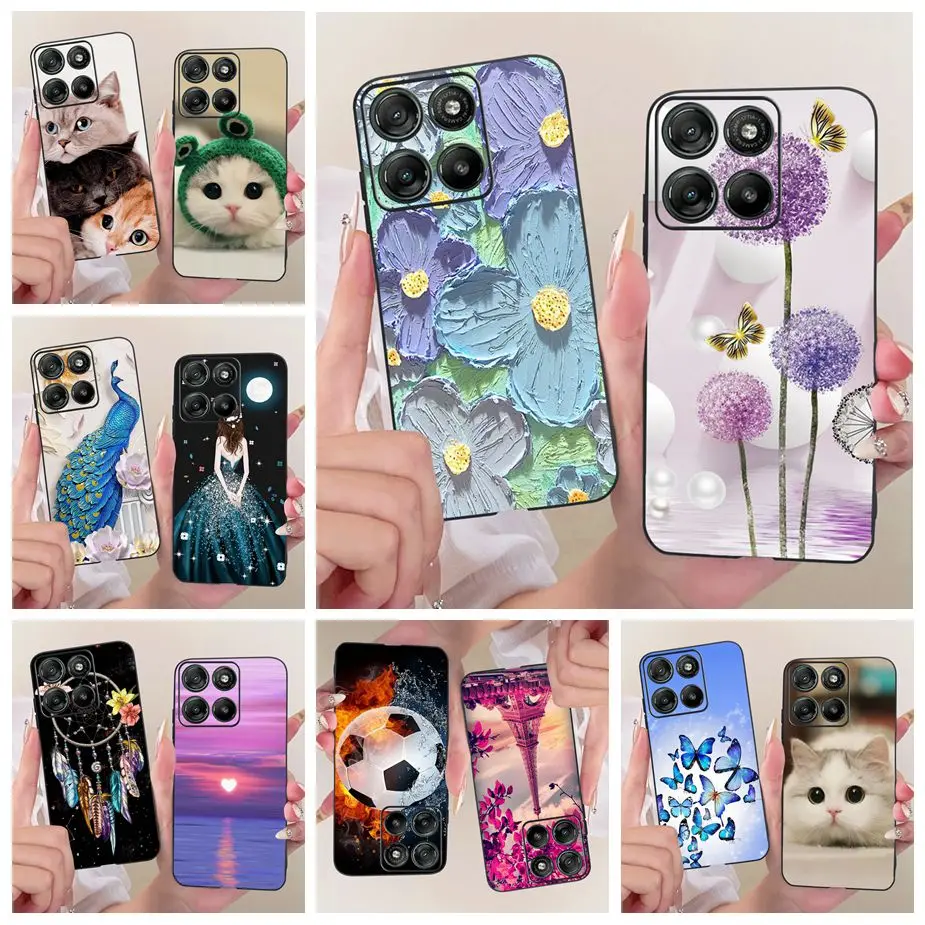 Für Motorola Moto G77 5G Hülle XT2621-4 Luxuriöse Blumenbemalte Abdeckung Weiche Silikonhülle für Moto G67 G 77 MotoG67 MotoG77 5G Taschen