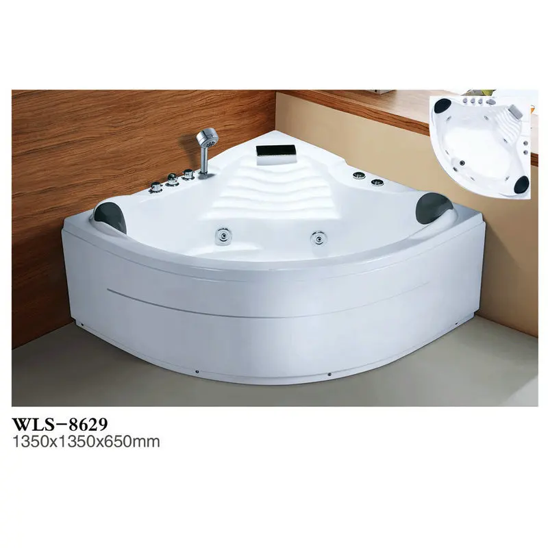 

Triangular Fan Modern Free-standing Double Surfing Massage Tank Intelligent Constant Temperature Acrylic Bathtub With Pillow