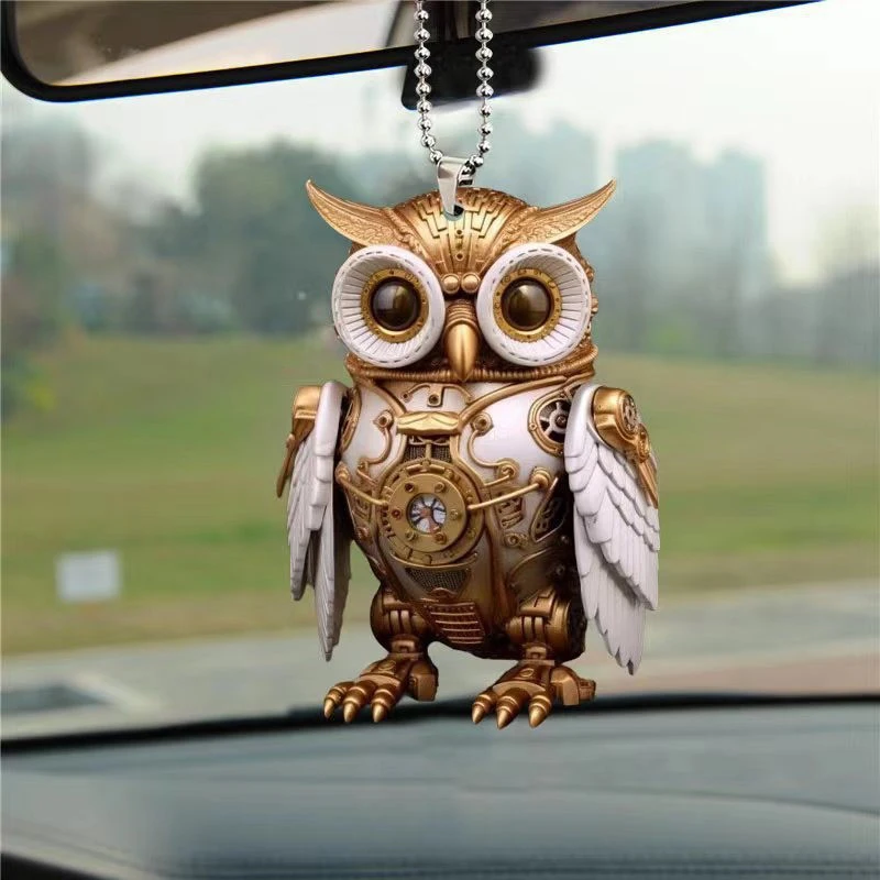 Car Pendant Decor Owl Hanging Ornaments Keychain Durable Auto Interior Accessories