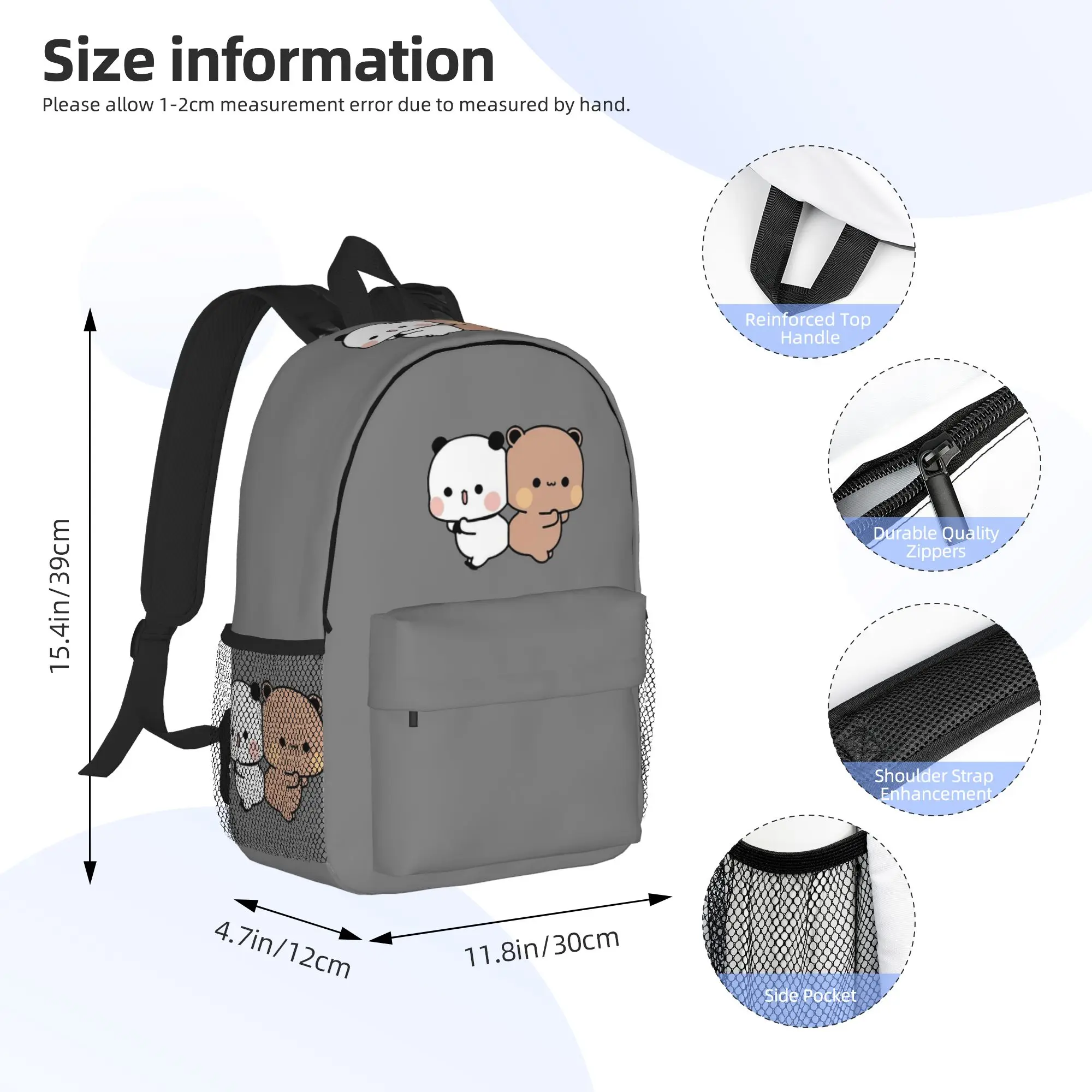 Cute DuDu Bear and BuBu Panda couple Backpack Hot Sale Daypack Boys Girls BookBag Shoulder Bags for Men Women School Bag