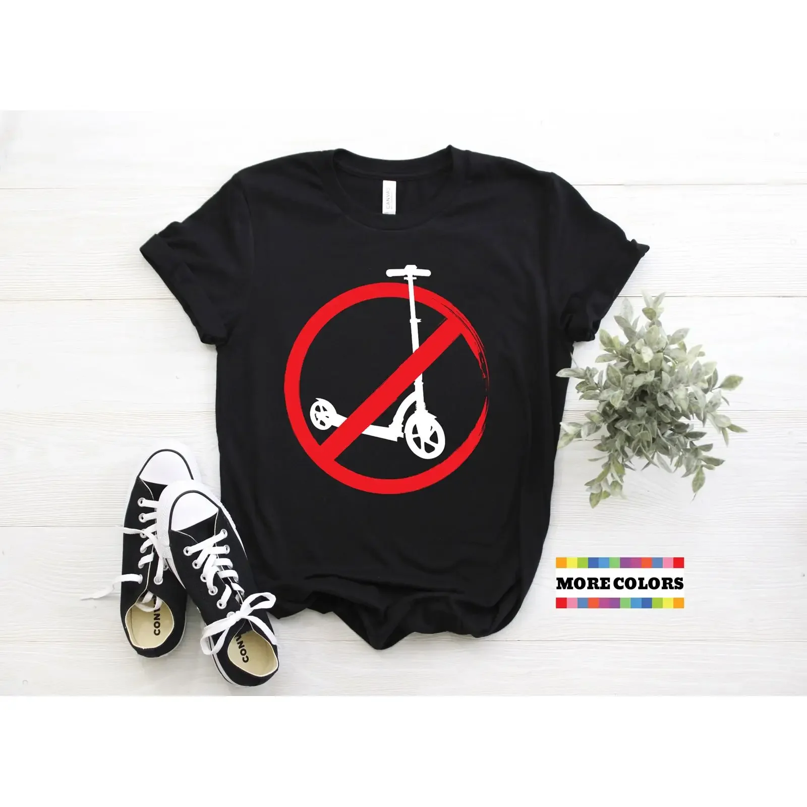 No Scooter Allowed T Shirt Anti E Boycott for True Skaters Street Sports Lover Birthday Present Casual Top vintage Washed