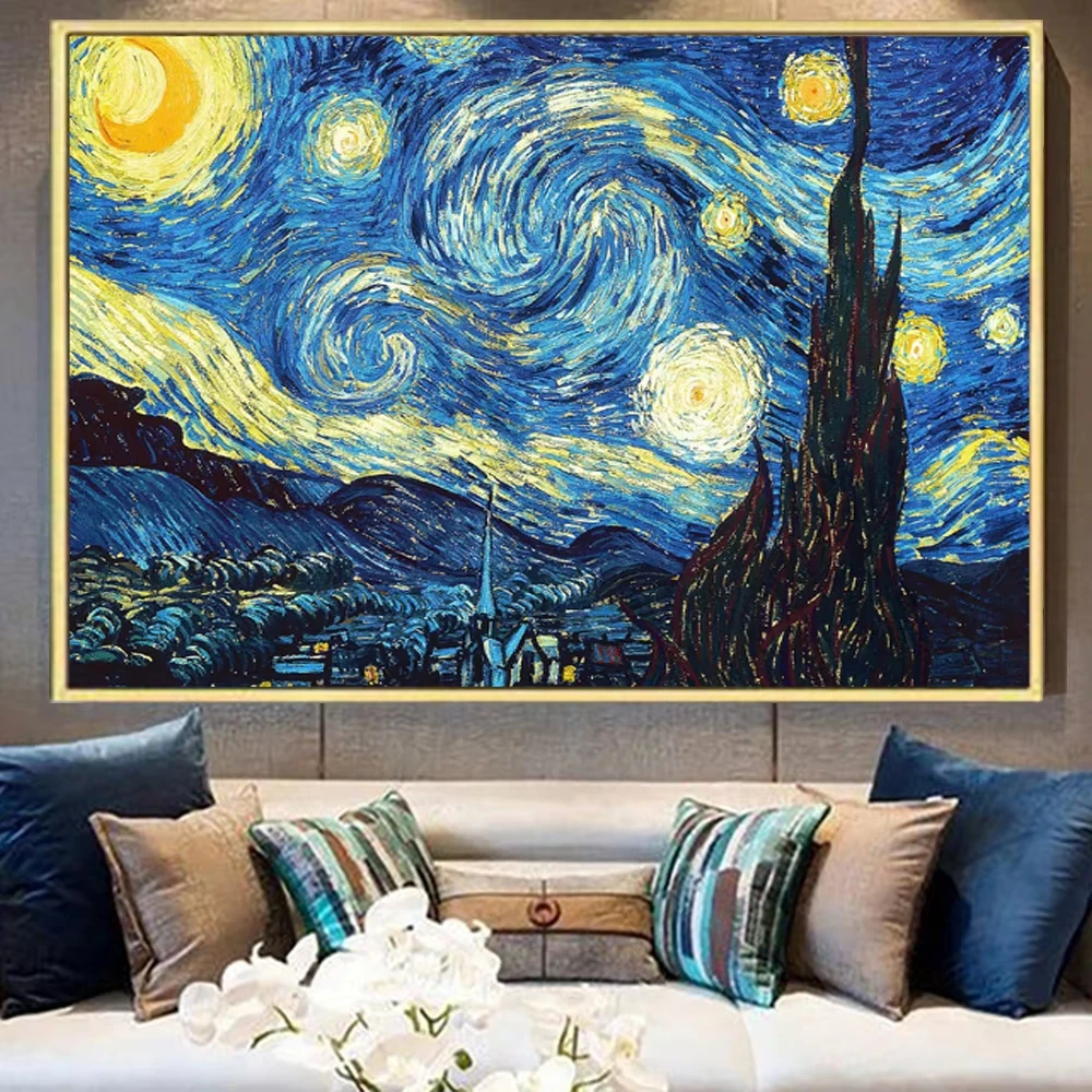 Van Gogh Starry Sky Light Jigsaw Puzzle 500/1000/1200/2000PCS DIY Craft Hobby Relaxing Game Home Decor Gift Frameless