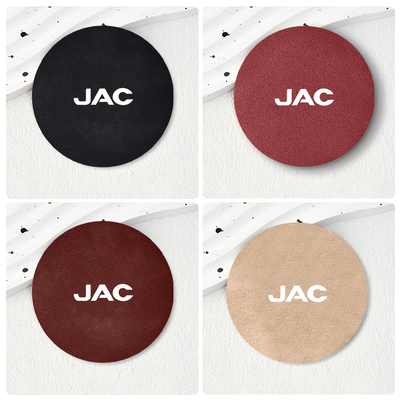 2Pcs Car Interior Water Cup Mat Leather Coasters Pad For JAC Refine J3 J4 J7 JS3 JS4 KR1 S2 S3 S4 S5 S7 Vapour T8