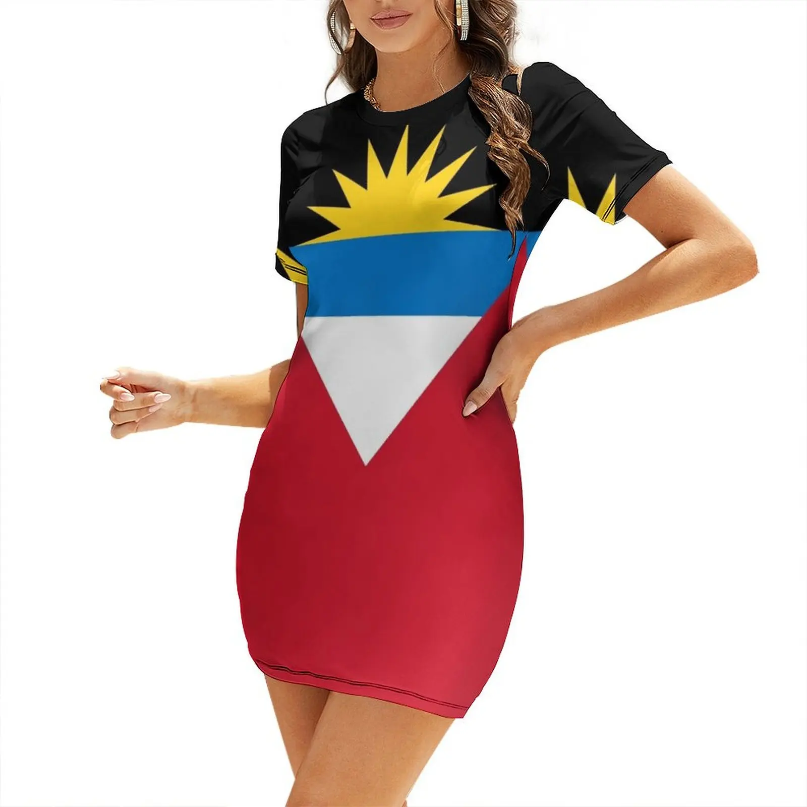 

Antigua and Barbuda Short-Sleeved Dress women's clothing korea stylish Women's summer skirt Dress
