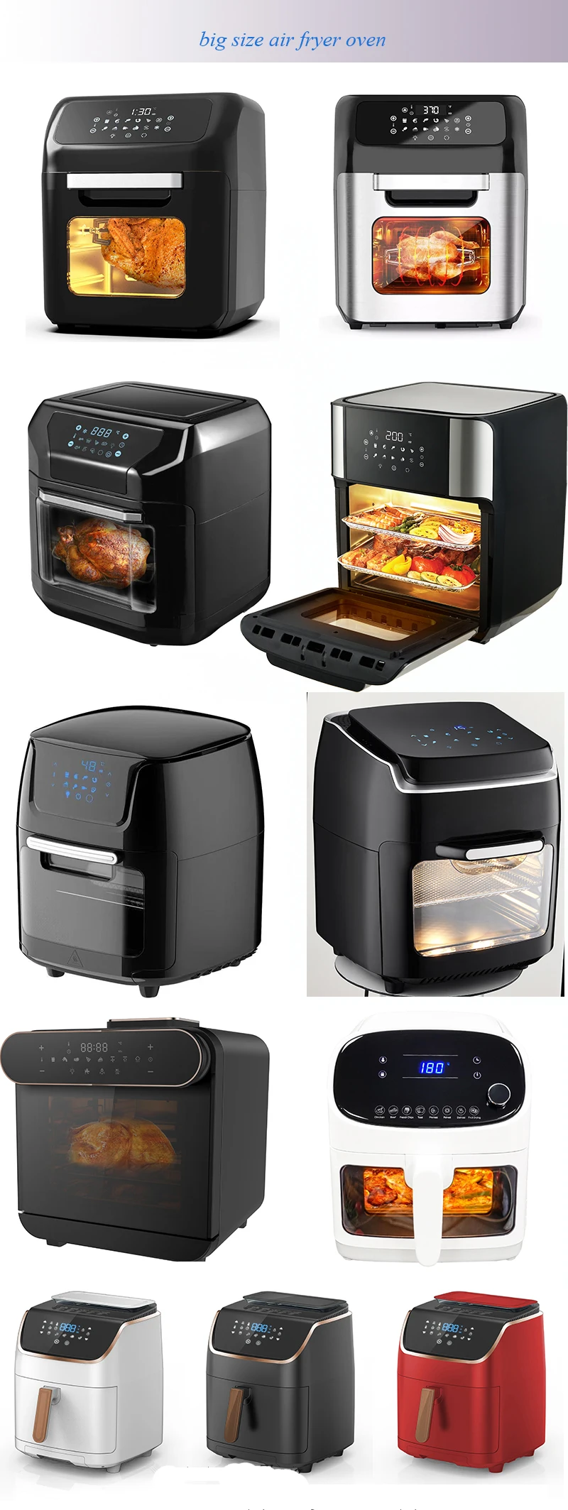 Large Smart Multi‑Function Steam Air Fryer Oven | 12L‑30L Optional Electric Countertop Cooking Oven
