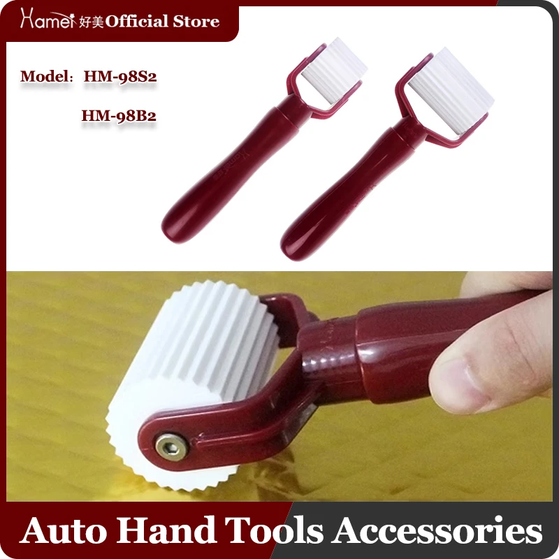 

ar Audio Sound Deadening Application Roller Tool for Auto Noise Wheel Hand Pressure Roller Plastic Wooden Handle