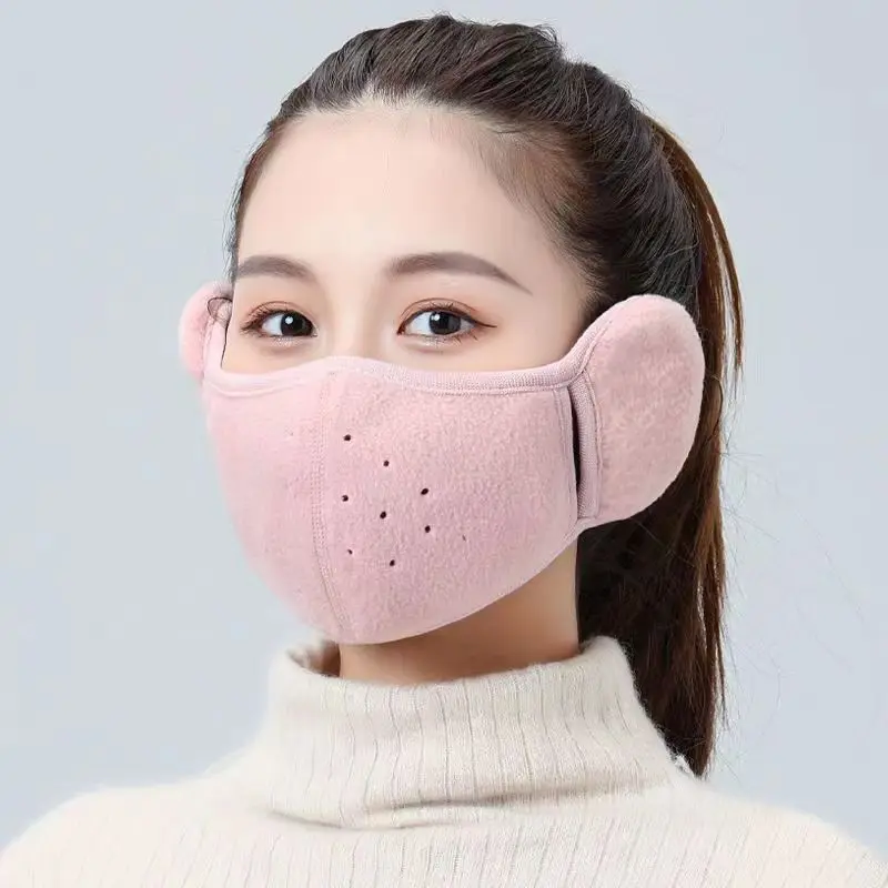 Winter Warm Earmuffs Face Mask Soft Comfortable Fleece Ear Muffs Breathable Outdoor Cycling Skiing Mouth Ear Cover for Women Men