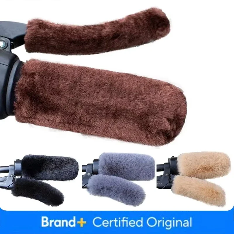 

Brake Grips Warm Soft Plush Bicycle Handle Sleeve Hand Protector Bicycle Grips Protective Non-slip Bike Accessories For Women