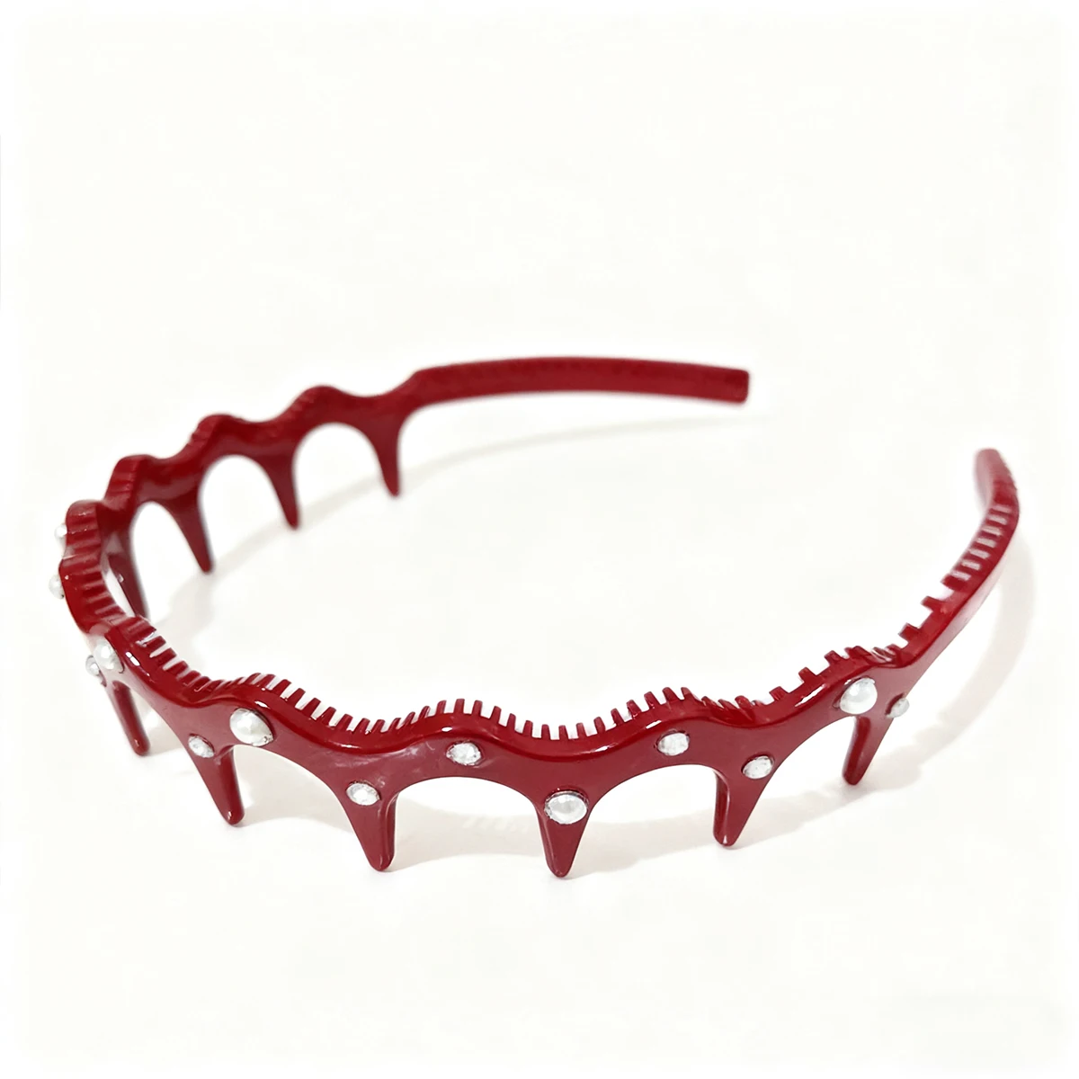 

1pc Black Rhinestone Spiked Non-Slip Headband with Teeth, Korean Hair Accessories, Face Wash and Daily Styling