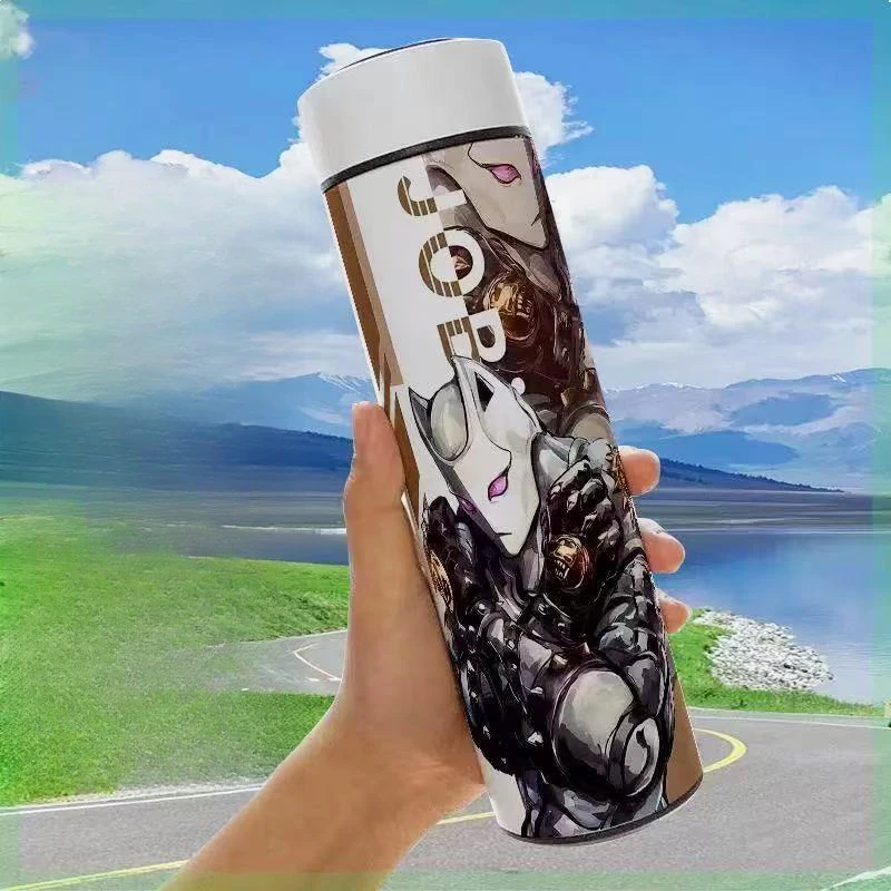JoJo's Bizarre Adventure Kujo Jotaro Termos Baja Tahan Karat Kapasitas Besar Warna Cerah Baru, Cangkir Minum Portabel untuk Pelajar
