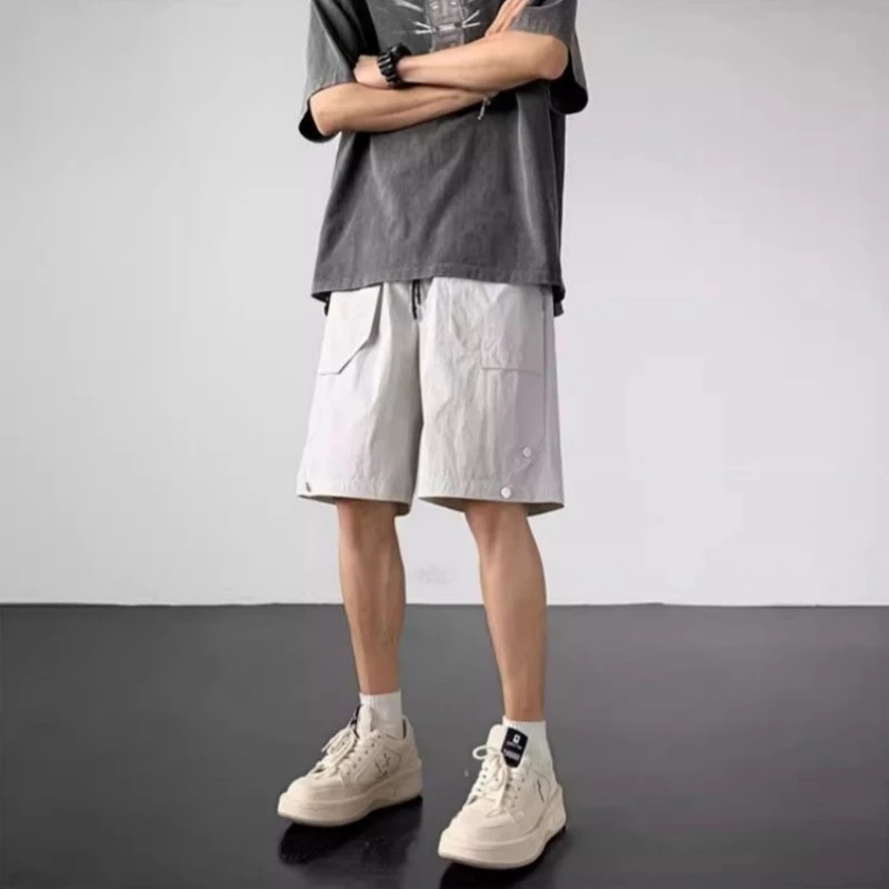 Men's Fast-Drying Cargo Shorts US Style Summer Relaxed Fit 5-Inch Straight Leg with Functional Pockets for Stylish Casual Wear