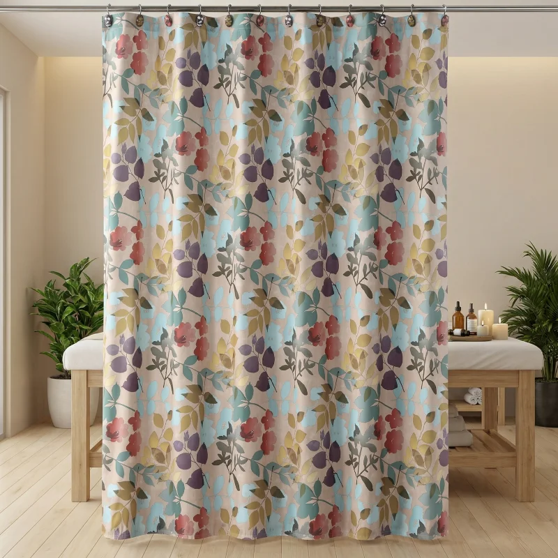 

Shower Curtain European Exotic Countryside, Polyester Thickened, Waterproof Mildew Resistant, No Drilling, Bathroom Partition