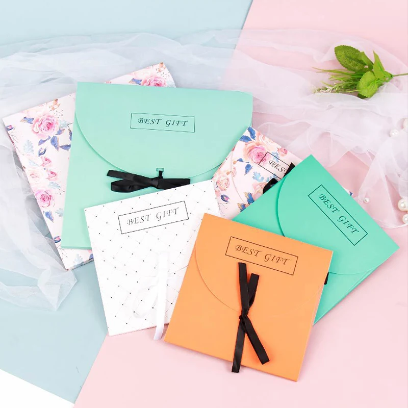 20pcs/lot Stationery Envelope Small Business Supplies Postcard Giftbox 350g Paper Message Letters Packaging Invitations Wedding