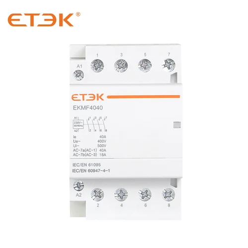 Imagen 2 del producto ETEK-Contactor Modular AC para el hogar, 380v, trifásico, 4P, 25A, 40A, 63A, 4NO, bobina, carril Din EKMF