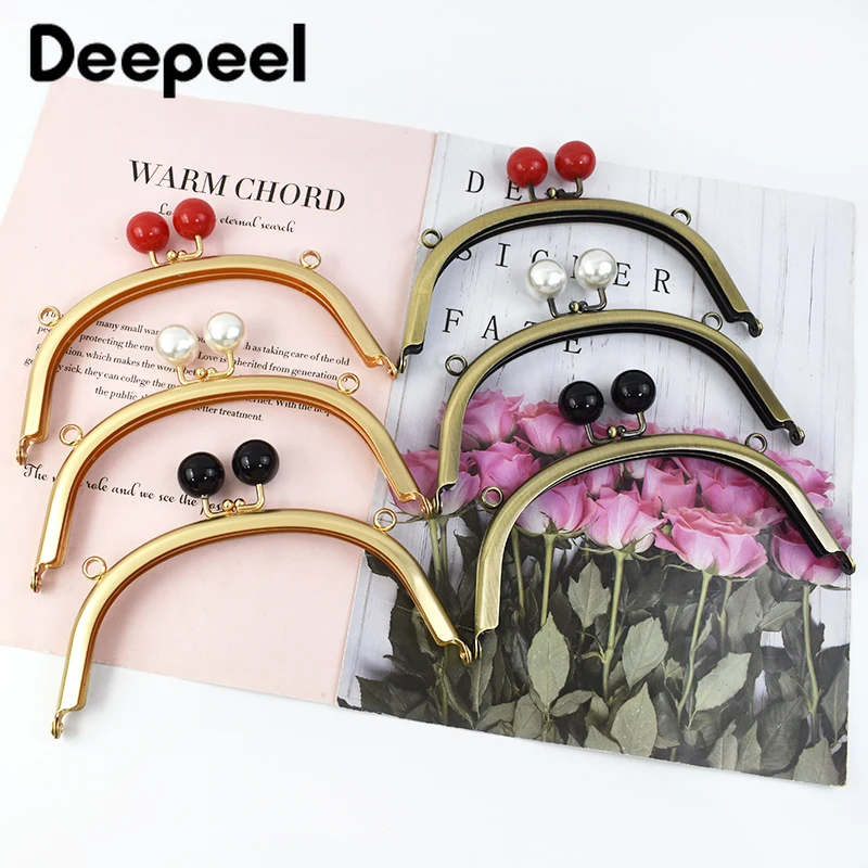 1/2/5Pcs 16.5cm New Metal Bags Handle Candy Head Women's Purse Frame Kiss Clasp Handbag DIY Handmade Screw Hole Bag Accessories