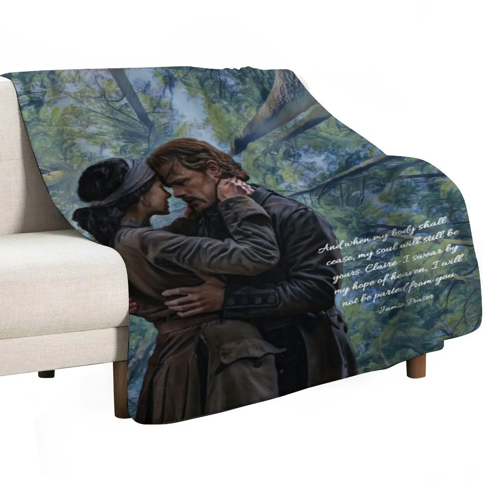 Jamie and Claire Fraser/Outlander quote Throw Blanket Flannel Heavy blankets ands Comforter Camping Blankets