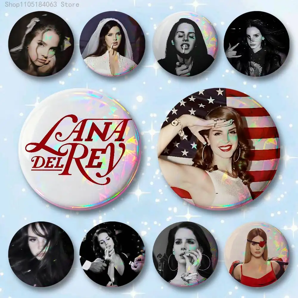 

L-Lana D-Del R-Rey Badges 25 32 44 58 75 mm Round Cosplay Pin Bag Decor Fans Collect Friends Gifts Brooch Souvenir