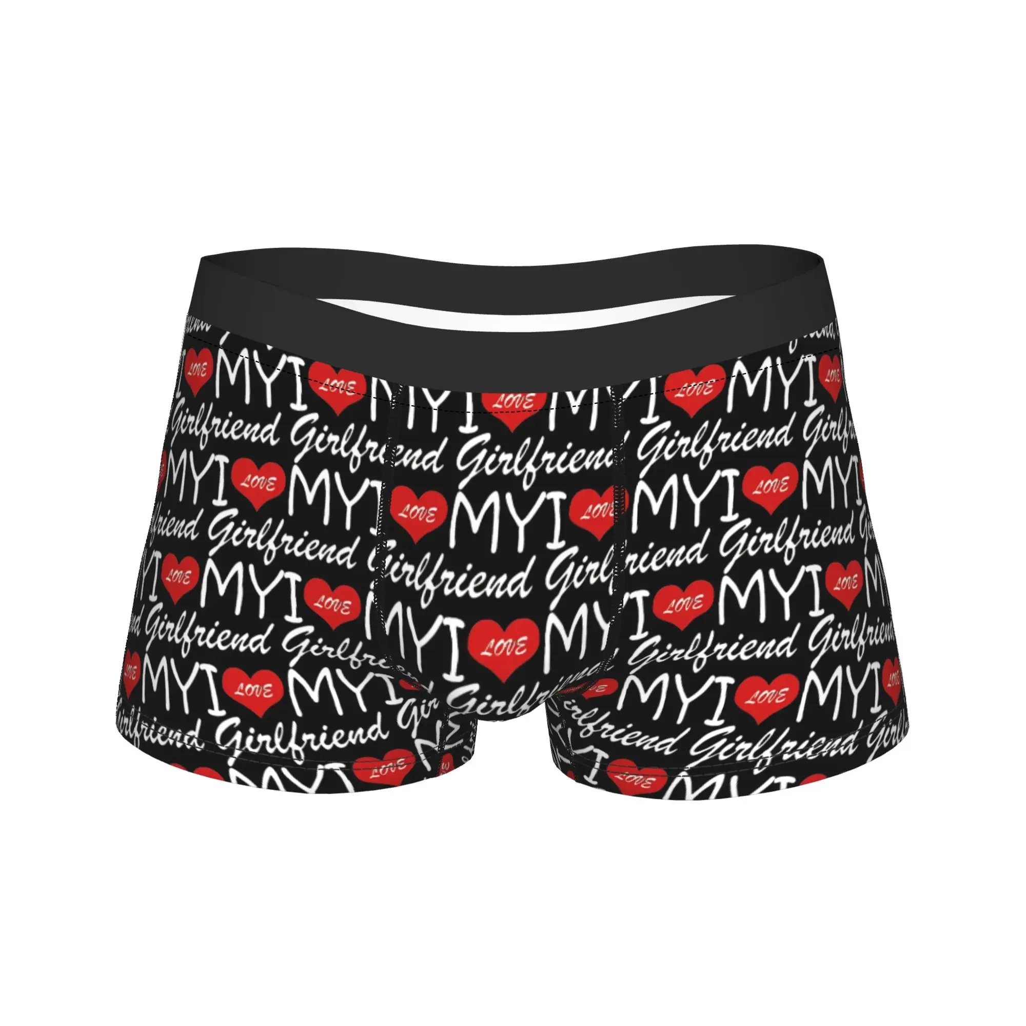 

I Love My Girlfriend Underwear Males Panties Printing Breathable Boxershorts Hot Sale Shorts Briefs Plus Size 2XL