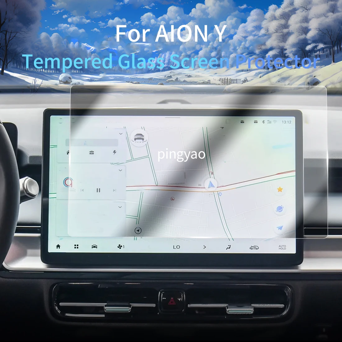 

Car Sticker Screen Protector Navigation Display Tempered Glass Protective Film Car Accessories Vehicle For24Guangqi Ai'an AION Y
