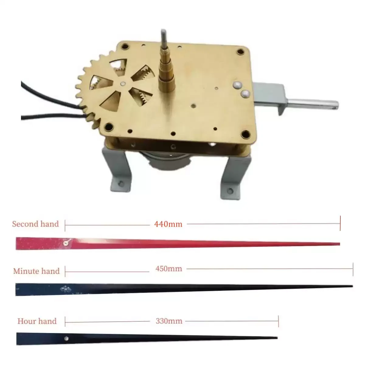 

Oversized Wall Clock Movement 220V - Heavy-Duty Metal Gear High Torque Motor, Equipped with 45cm Long Hands for Large Clocks