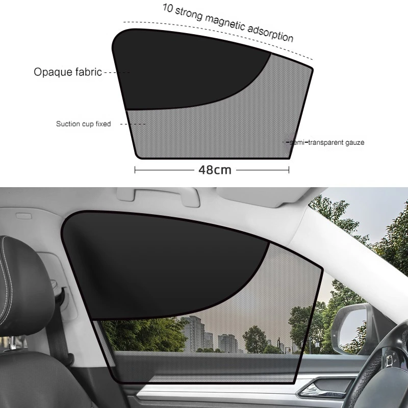 Magnetic Car Side Window Sun Shade Privacy Shield Auto Sun Protection Blocking Curtain Mesh Side Shields for Vehicle