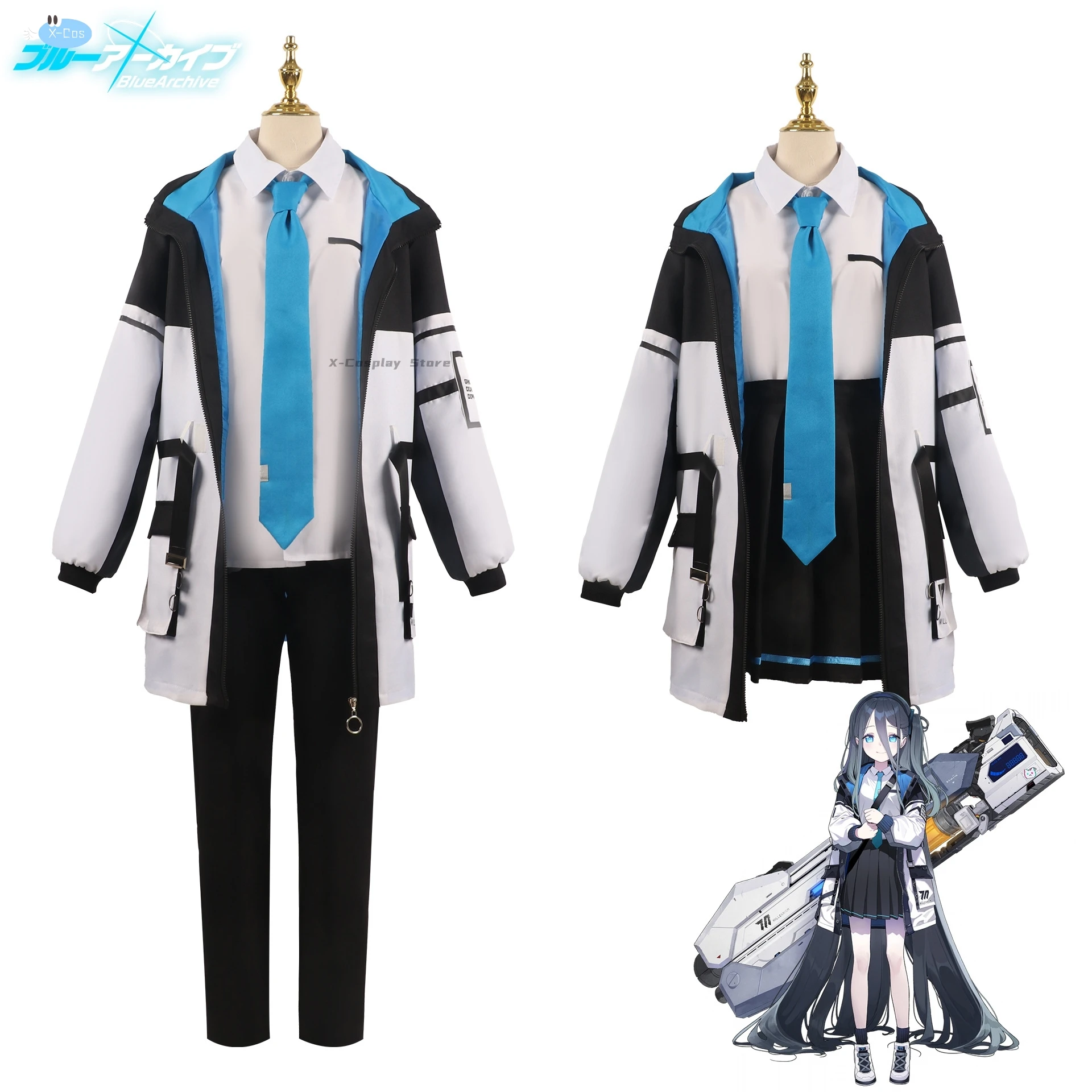 In Stock Tendou Arisu Cosplay Costume Wig Coat Game Blue Archive Cosplay High School Uniform Halloween Party Women Men