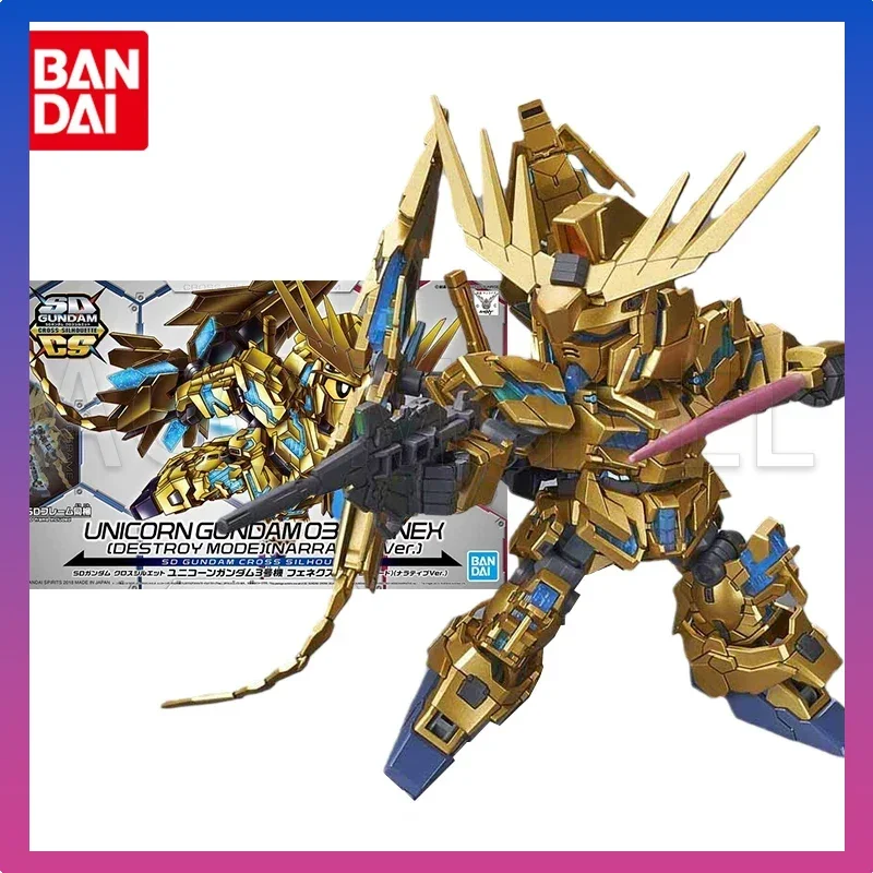 

Bandai Genuine Gundam Model Kit Anime Figure SDCS Unicorn Gundam 03 Pheneh Destroy Anime Gunpla Action Figure Toys