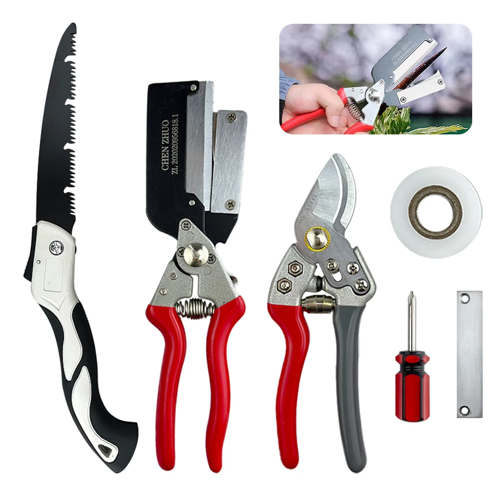 6/9pcs Thick branch grafting machine, multifunctional fruit tree seedling grafting, pruning and trimming machine set