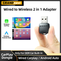 Wired to Wireless CarPlay Android Auto 2 in1 Mini Adapter 5GHz WiFi5 Suitable for 98% original wired CarPlay/Android Auto cars