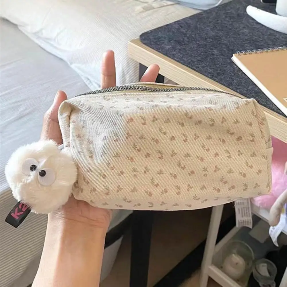 Floral Print School Pencil Case Pen Bag INS Large Capacity Storage Pouch Multifunctional Stationery Holder Bag Pencil Box Girls