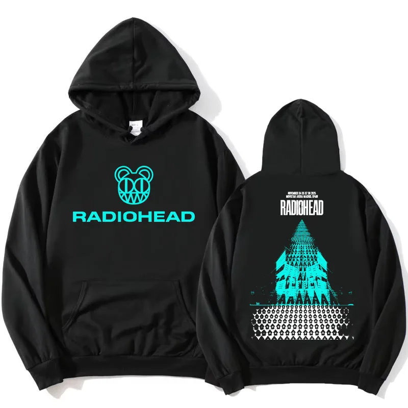 روك باند راديوهيد جولة 2025 نوفمبر هوديس الصوف الشتاء طويلة الأكمام قمصان سويت شيرت بقلنسوة موضة عادية الرجال/النساء البلوفرات