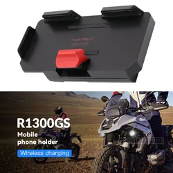 Carregador sem fio do suporte do telefone para BMW, Montagem da motocicleta, Carregamento rápido USB, Vermelho, logotipo branco, Novo, R1300GS, R1300 GS, R 1300 GS, R1300GS