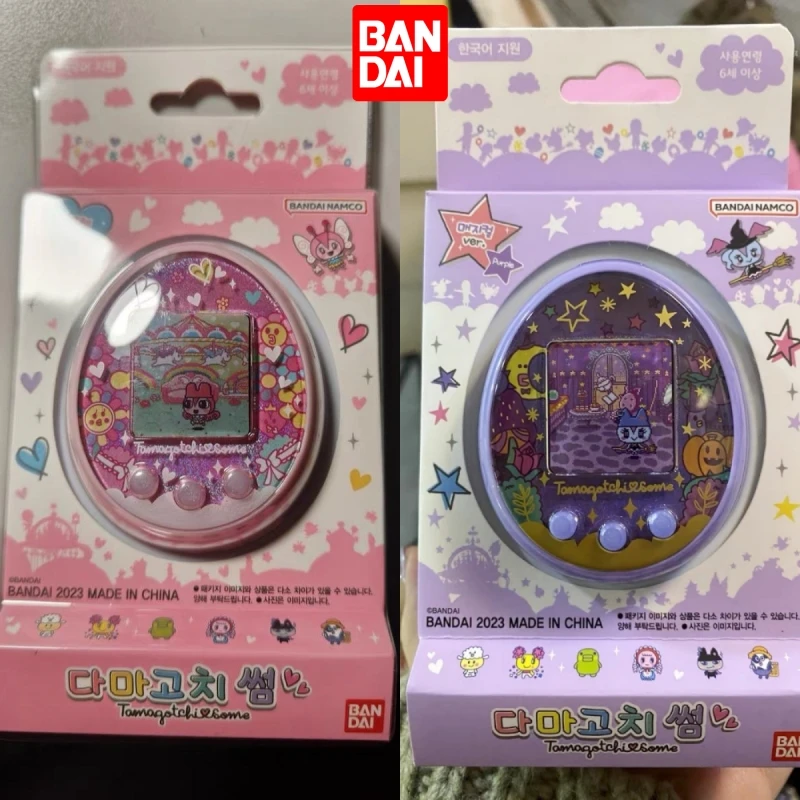 

Bandai Tamagotchi Electronic Pet Egg Some Purple Pink Korean Version Developmental Pet Egg Original Toy Collectble Kid Play Gif