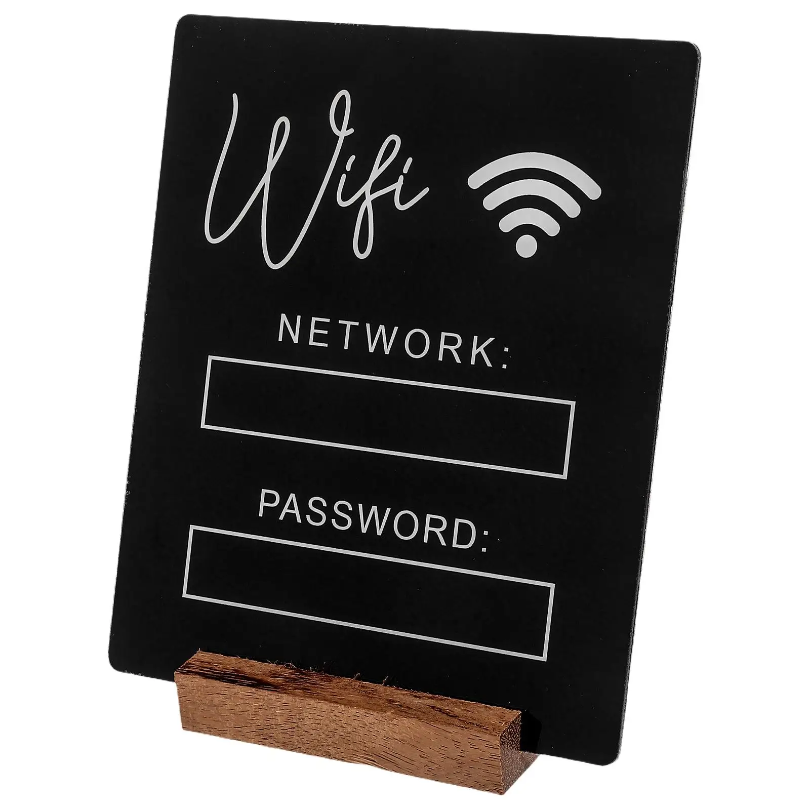 

Acrylic WIFI Password Sign for Home Office Restaurant Black WIFI Sign Guest Room Wireless Network Display Stand Easy Clean