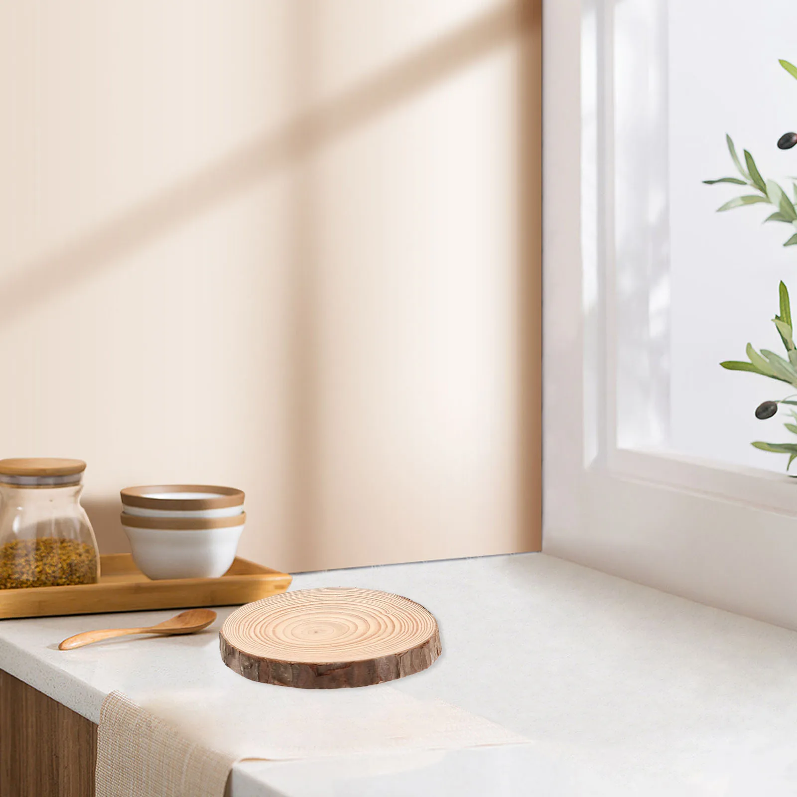 

3pcs Wooden Coasters Set Natural Pine Heat Resistant Decors Farmhouse Coffee Table Coasters Scald Proof Cup Mats Decorative