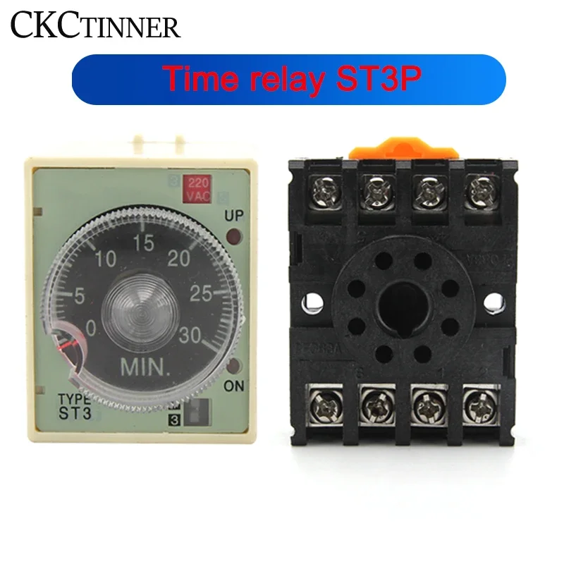 ST3P series Power-on delay relay  ST3P A-A/B/C/D/E/F/G (AC 380V 220V 110V DC 24V  ) Power-on delay with 8-pin base