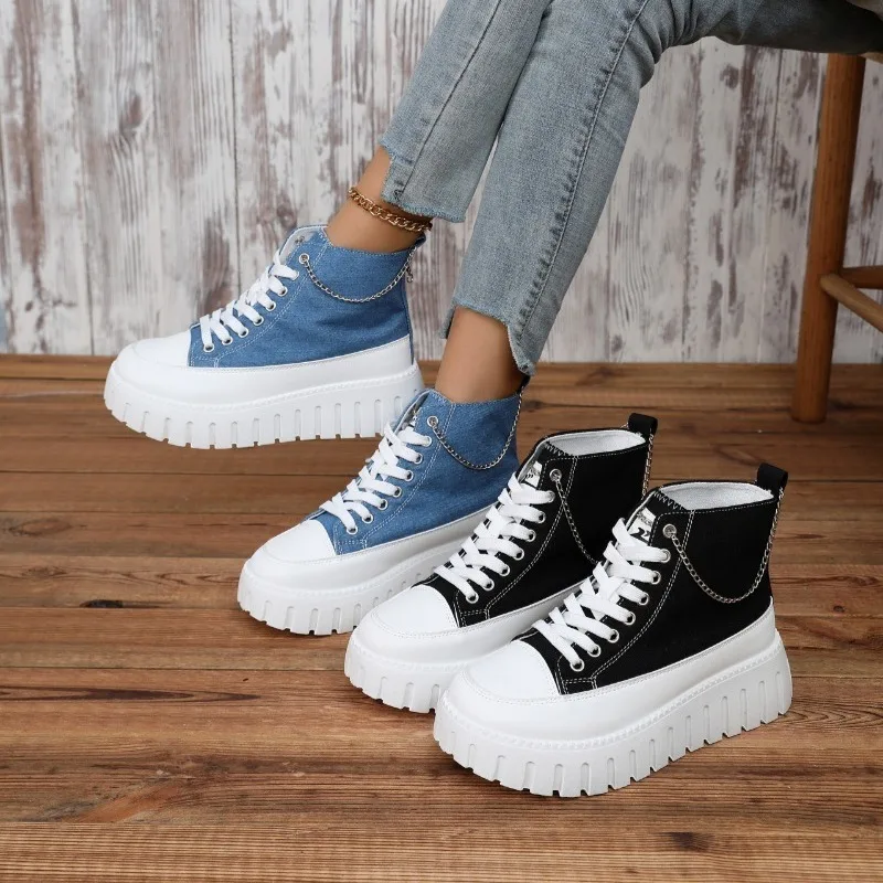 Zapatillas de Mujer con Plataforma Alta y Suela Gruesa para Primavera/Otoño 2026, Estilo Casual para Uso Diario