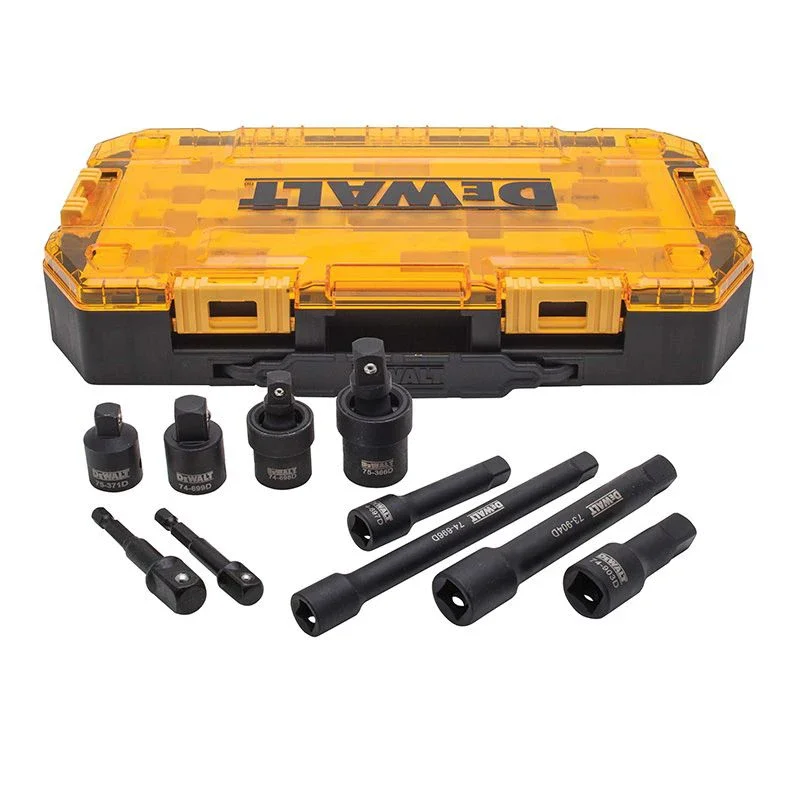 Dewalt DWMT74741 Impacting Sockets Accessory Set 10Pcs Metric(1/2inch) Suitable Impact Wrench Tightening and Remove Nuts Screws