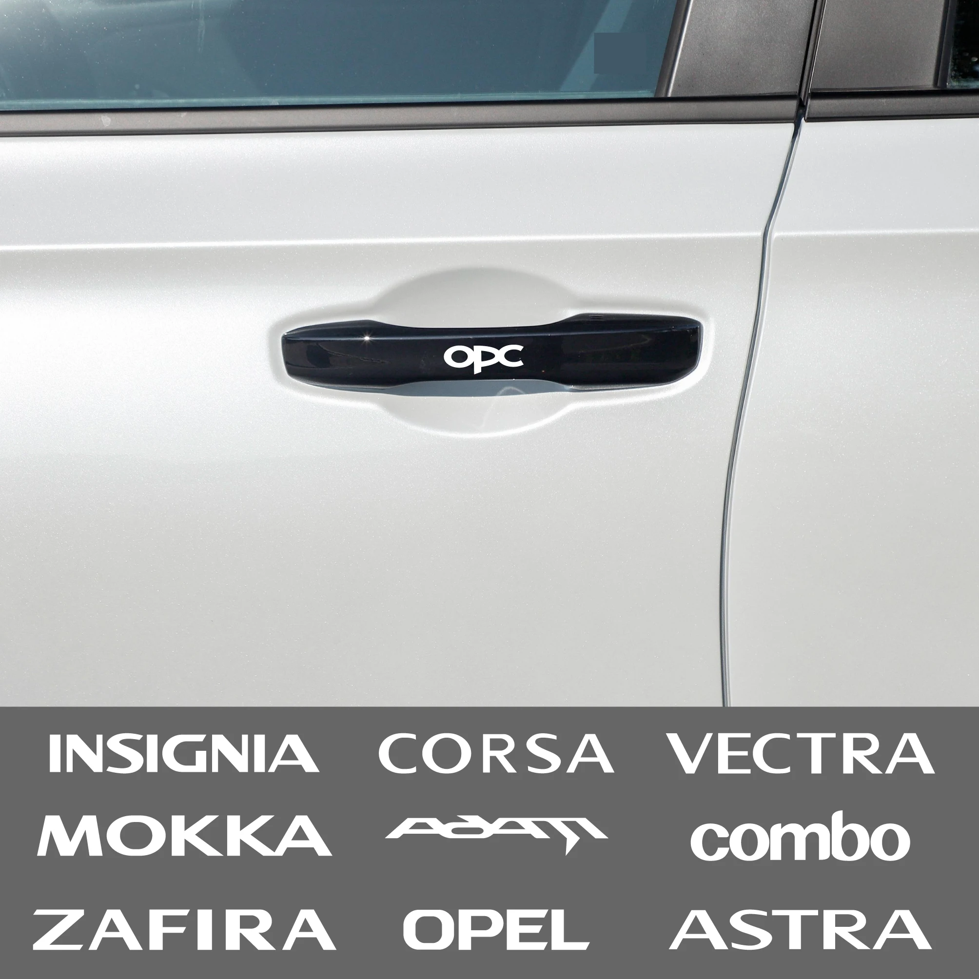 4PCS Car Door Handle Stickers for OPC Astra Mokka Zafira Combo Crossland X Insignia Vectra Grandland Vinyl Decal Accessories