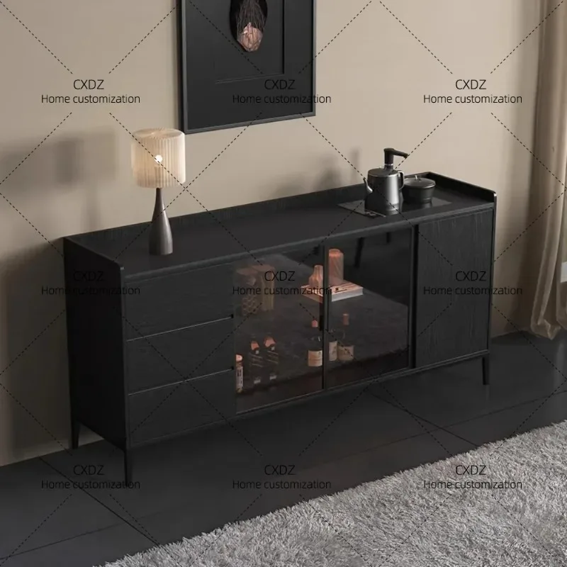 XXKitchen Shelf Cabinets Living Room Storage Display Black Closets Cabinet Buffet Cupboard Mueble Recibidor De Entrada Decor