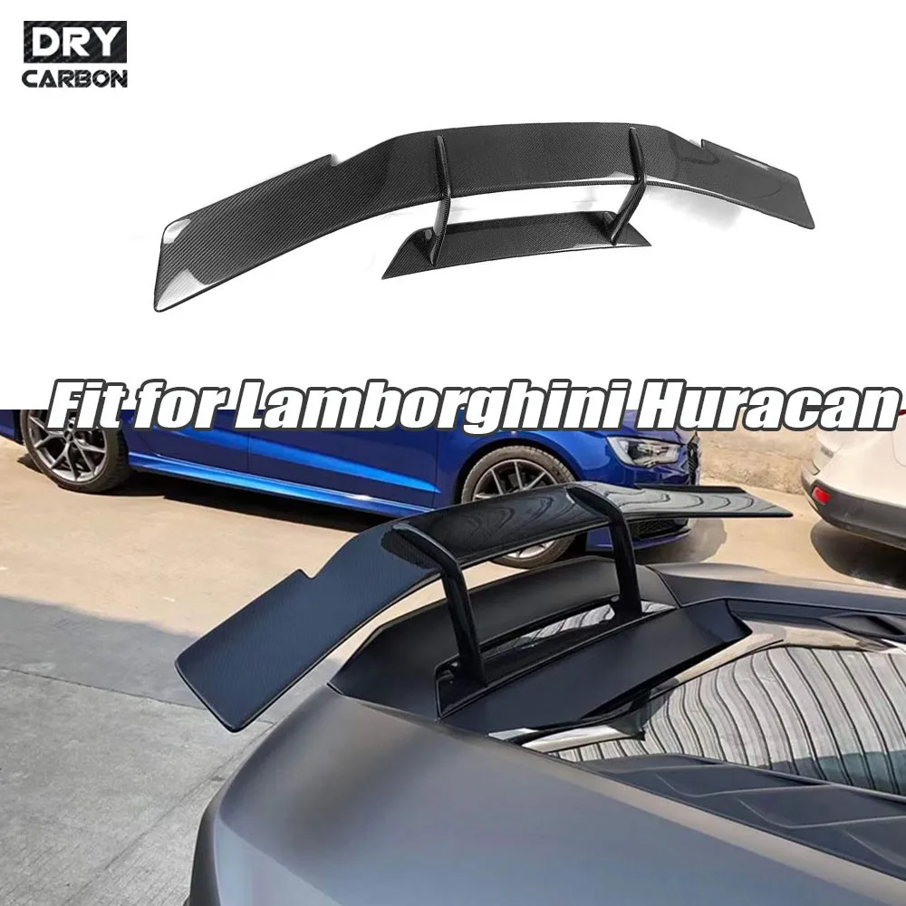 N Style Dry Carbon Fiber Rear Trunk Lip Spoiler for Lamborghini Huracan LP580 LT610 EVO Rear Trunk Duck Spoiler Wing Tuning