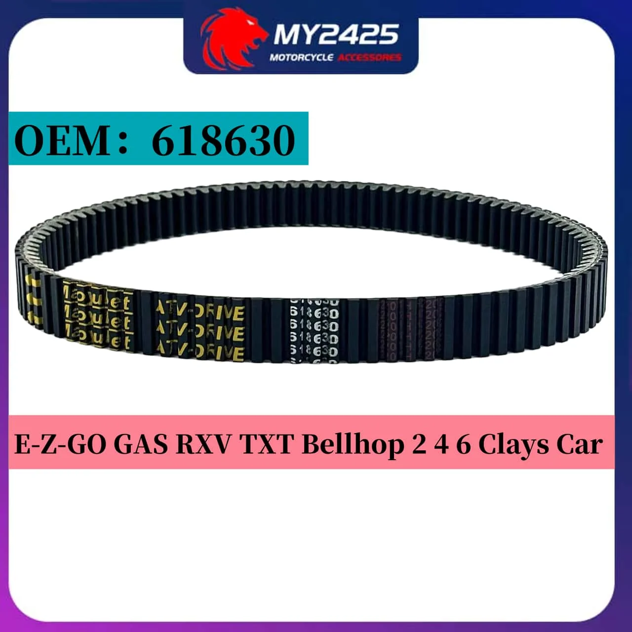 

618630 Приводной ремень для E-Z-GO GAS RXV TXT Bellhop 2 4 6 Clays Car and Sport 2+2 ST Custom Carb Express L6 S4 L4 MPT 800 TXT Valor