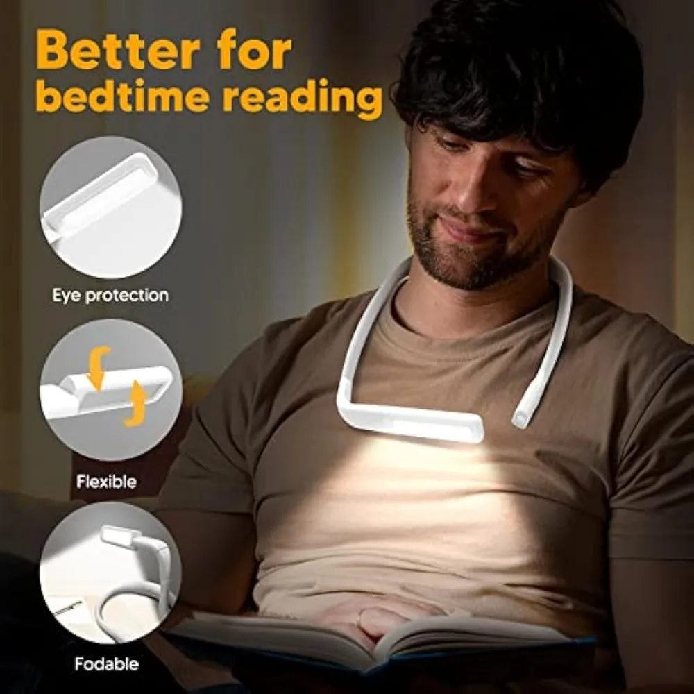 Reading Neck Light Usb Rechargeable Book Reading Light Christmas Birthday Gifts Book Lamp Portable Book Light Fishing Flashlight