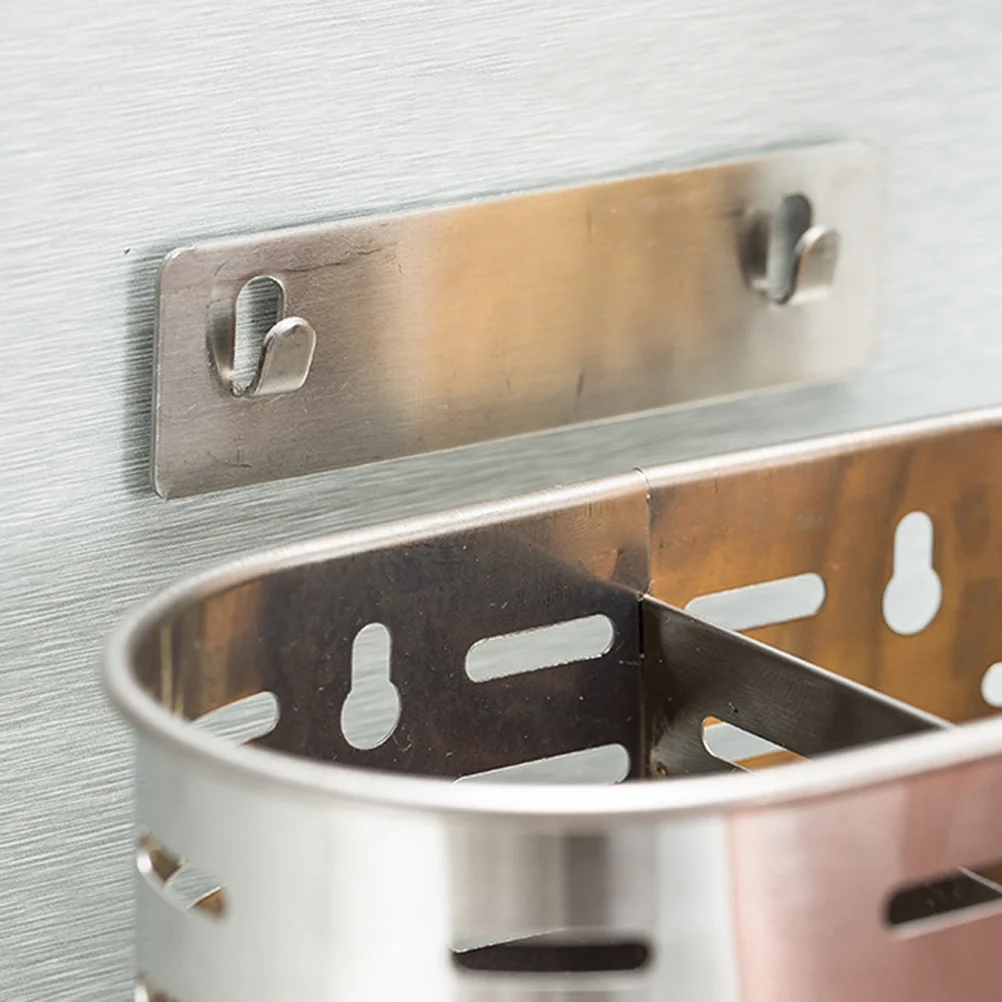 

Stainless Steel Chopsticks Holder 2 Divided Compartments Kitchen Utensils Drying Rack Sink Basket Flatware Organizer