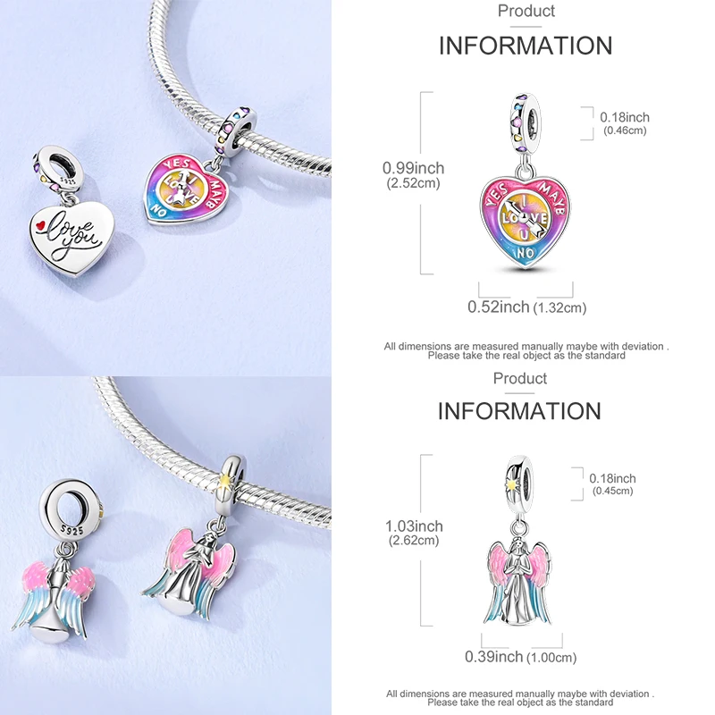 925 Sterling Silber Charm-Perlen Katze Mond Pfote Schmetterling Kreuz Sternennacht Krippenmotiv DIY Armband Halskette Geschenk für Frauen Mädchen – Detail 24