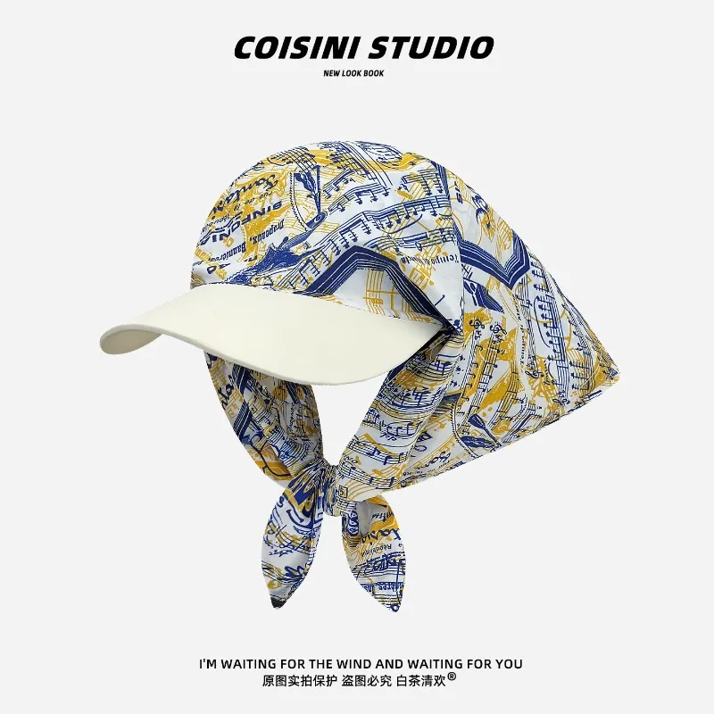 2026 Neue Französische Vintage Kopftuch-Mütze Damen Sommer Sonnenkappen Street Trend Bedruckte Hip-Hop UV-Schutz Sonnenschutz Baseballkappe